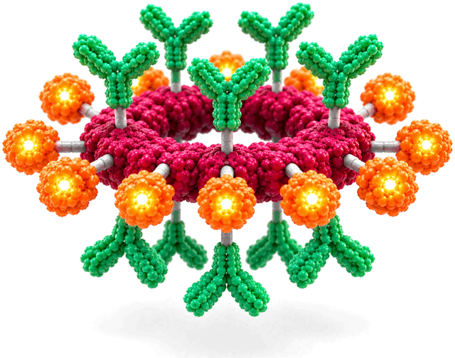 Scaffold ring displaying binders and signal molecules