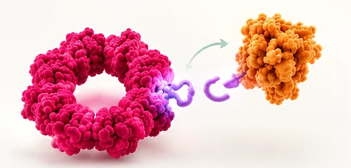 A PRX ring and a cargo protein carrying a matching adapter and ligand pair